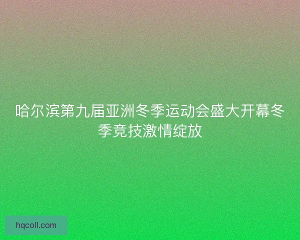 哈尔滨第九届亚洲冬季运动会盛大开幕冬季竞技激情绽放 哈尔滨第九届亚洲冬季运动会盛大开幕冬季竞技激情绽放
