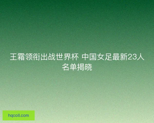 王霜领衔出战世界杯 中国女足最新23人名单揭晓 王霜领衔出战世界杯 中国女足最新23人名单揭晓